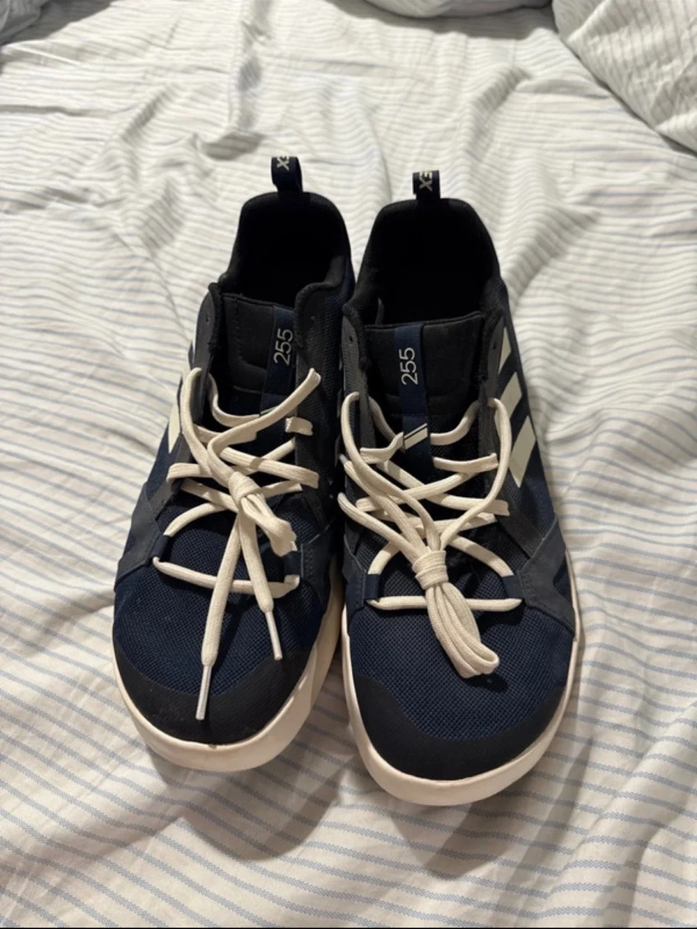 adidas Navy and White 255 Lace-Up water shoes